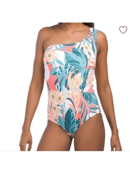 Jantzen Other - Jantzen Women’s Rainforest One Shoulder One Piece Floral Swimsuit Size: 16